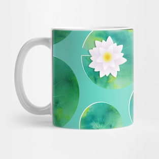 Lily Pads & Flowers Pond Pattern Mug